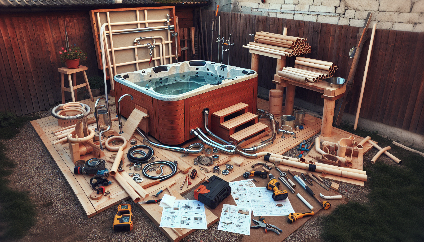 hot tub setup for diy projects