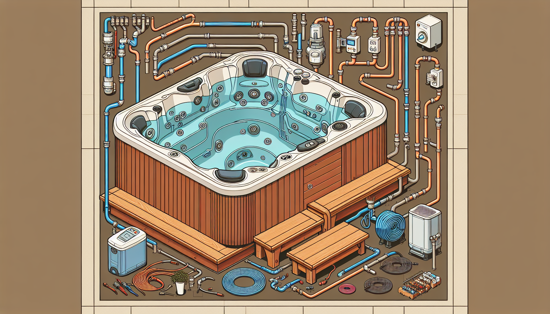 hot tub electrical and plumbing requirements