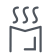 A simple line icon of an open book with three wavy lines rising above it, symbolizing steam or warmth, indicating a hot or freshly brewed idea or story.